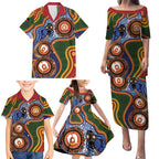 Australia NAIDOC Week 2026 Family Matching Puletasi and Hawaiian Shirt 50 Years of Deadly Dhari Snake Aboriginal Art