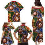 Australia NAIDOC Week 2026 Family Matching Puletasi and Hawaiian Shirt 50 Years of Deadly Dhari Snake Aboriginal Art