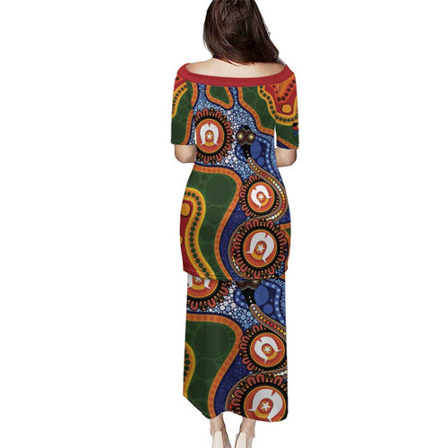 Australia NAIDOC Week 2026 Family Matching Puletasi and Hawaiian Shirt 50 Years of Deadly Dhari Snake Aboriginal Art