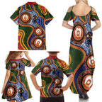 Australia NAIDOC Week 2026 Family Matching Summer Maxi Dress and Hawaiian Shirt 50 Years of Deadly Dhari Snake Aboriginal Art
