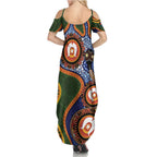 Australia NAIDOC Week 2026 Family Matching Summer Maxi Dress and Hawaiian Shirt 50 Years of Deadly Dhari Snake Aboriginal Art