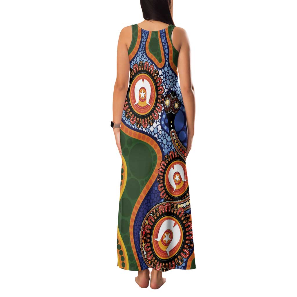 Australia NAIDOC Week 2026 Family Matching Tank Maxi Dress and Hawaiian Shirt 50 Years of Deadly Dhari Snake Aboriginal Art