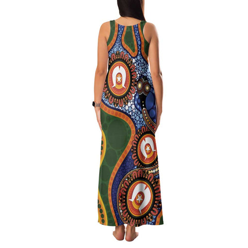 Australia NAIDOC Week 2026 Family Matching Tank Maxi Dress and Hawaiian Shirt 50 Years of Deadly Dhari Snake Aboriginal Art
