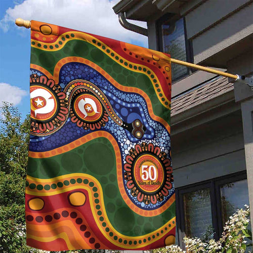 Australia NAIDOC Week 2026 Garden Flag 50 Years of Deadly Dhari Snake Aboriginal Art
