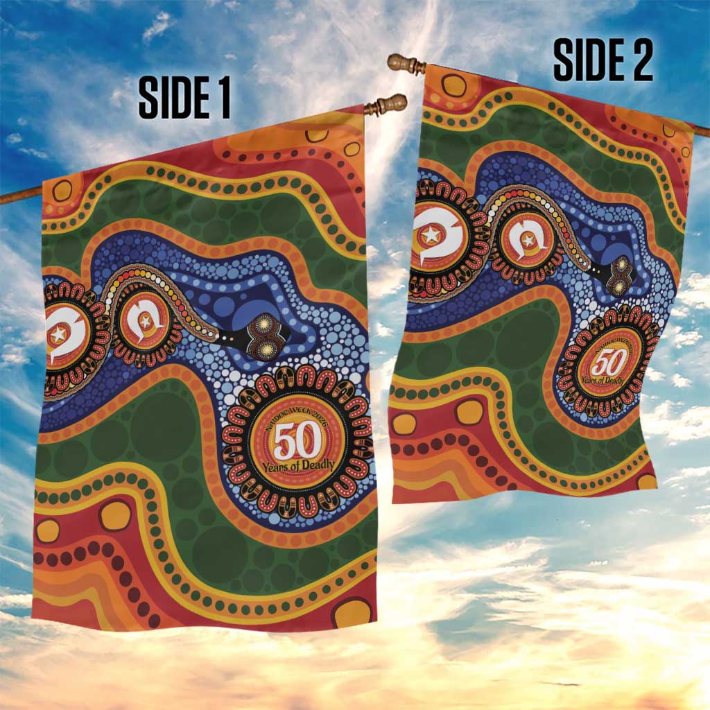 Australia NAIDOC Week 2026 Garden Flag 50 Years of Deadly Dhari Snake Aboriginal Art