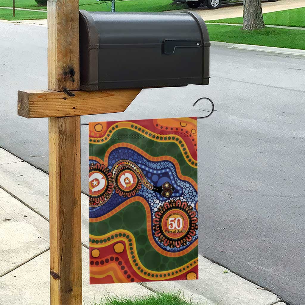 Australia NAIDOC Week 2026 Garden Flag 50 Years of Deadly Dhari Snake Aboriginal Art