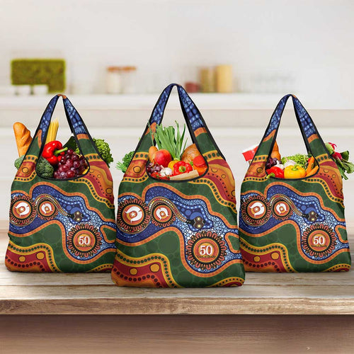 Australia NAIDOC Week 2026 Grocery Bag 50 Years of Deadly Dhari Snake Aboriginal Art