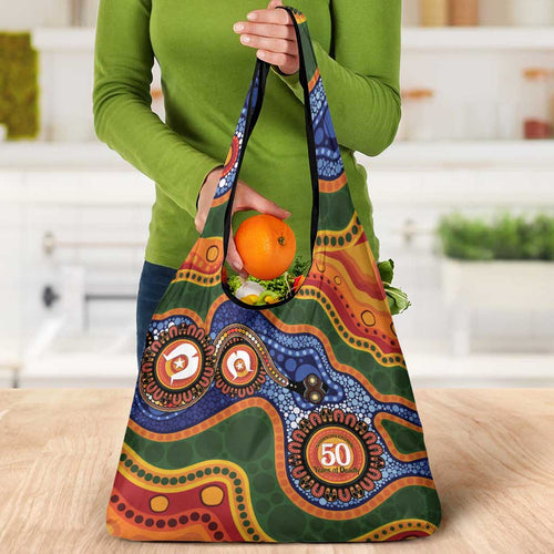 Australia NAIDOC Week 2026 Grocery Bag 50 Years of Deadly Dhari Snake Aboriginal Art