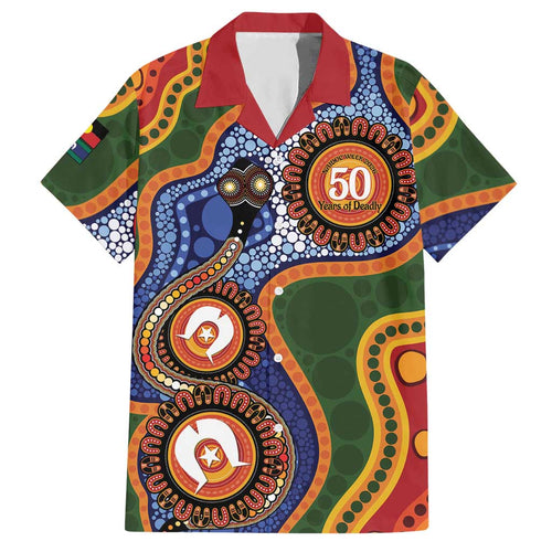 Australia NAIDOC Week 2026 Hawaiian Shirt 50 Years of Deadly Dhari Snake Aboriginal Art