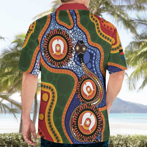 Australia NAIDOC Week 2026 Hawaiian Shirt 50 Years of Deadly Dhari Snake Aboriginal Art