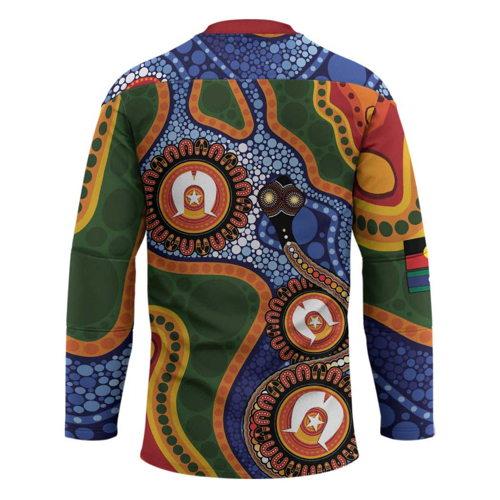 Australia NAIDOC Week 2026 Hockey Jersey 50 Years of Deadly Dhari Snake Aboriginal Art