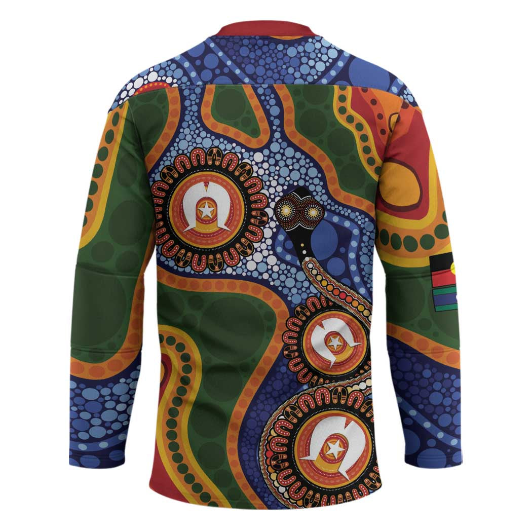 Australia NAIDOC Week 2026 Hockey Jersey 50 Years of Deadly Dhari Snake Aboriginal Art