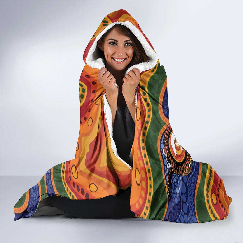 Australia NAIDOC Week 2026 Hooded Blanket 50 Years of Deadly Dhari Snake Aboriginal Art