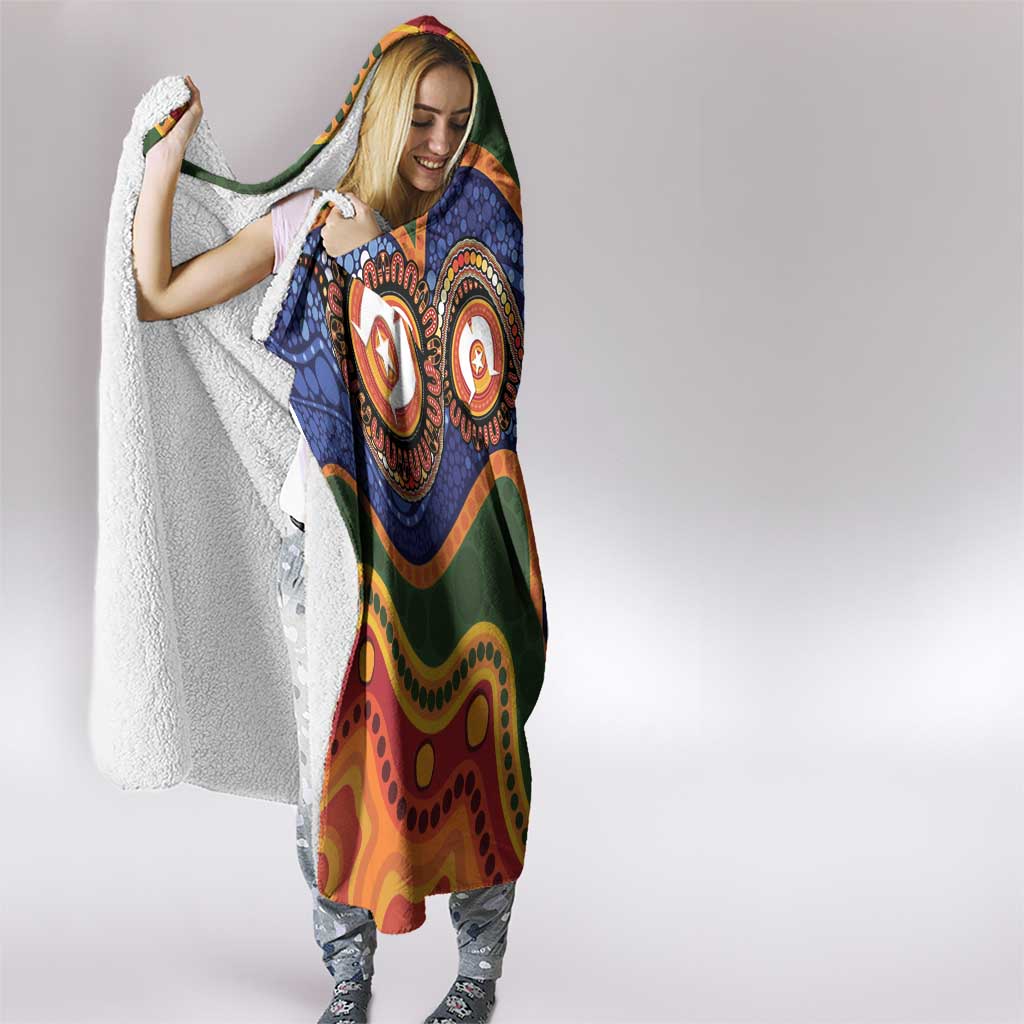 Australia NAIDOC Week 2026 Hooded Blanket 50 Years of Deadly Dhari Snake Aboriginal Art