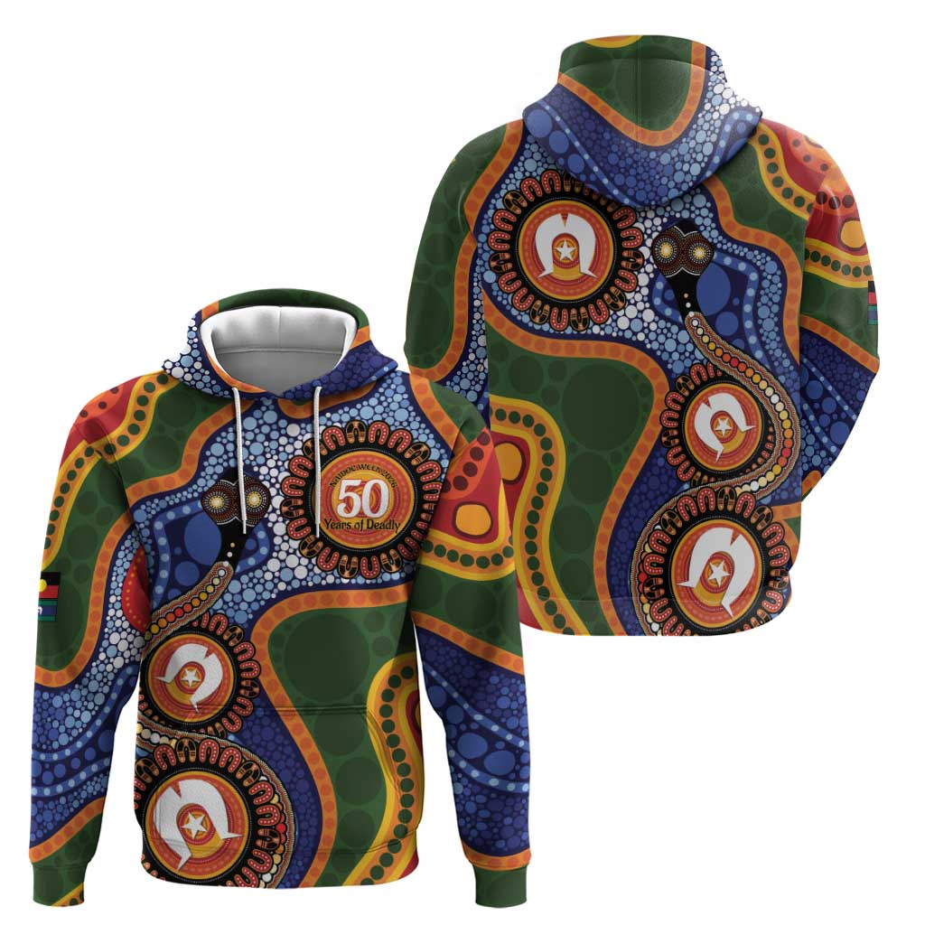 Australia NAIDOC Week 2026 Hoodie 50 Years of Deadly Dhari Snake Aboriginal Art