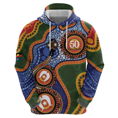 Australia NAIDOC Week 2026 Hoodie 50 Years of Deadly Dhari Snake Aboriginal Art