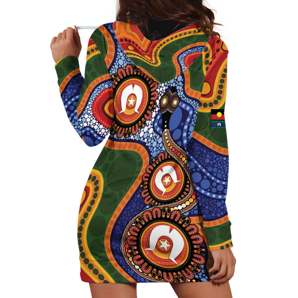 Australia NAIDOC Week 2026 Hoodie Dress 50 Years of Deadly Dhari Snake Aboriginal Art