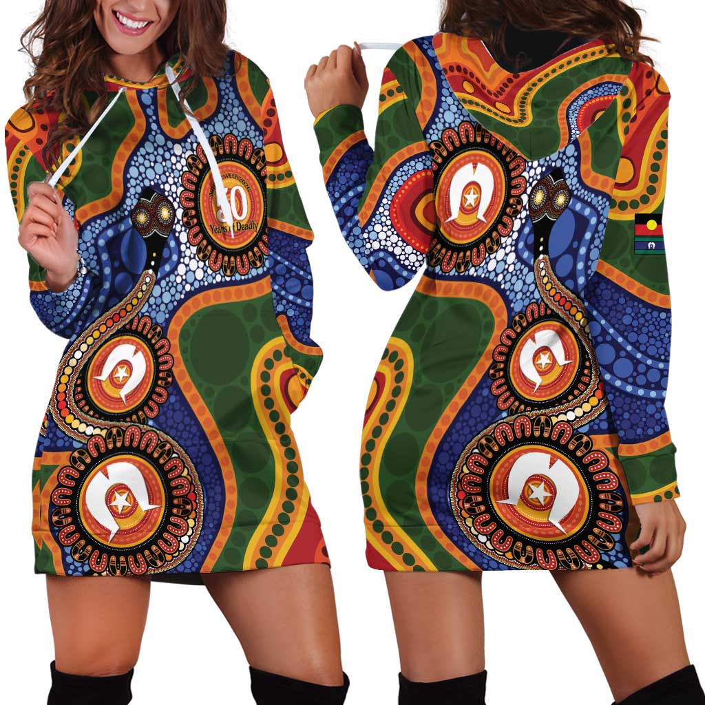 Australia NAIDOC Week 2026 Hoodie Dress 50 Years of Deadly Dhari Snake Aboriginal Art