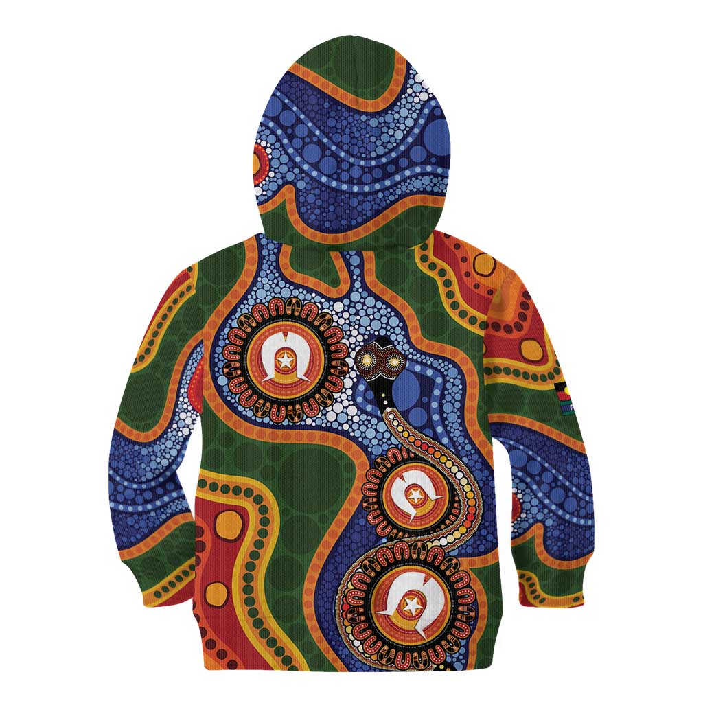 Australia NAIDOC Week 2026 Kid Hoodie 50 Years of Deadly Dhari Snake Aboriginal Art