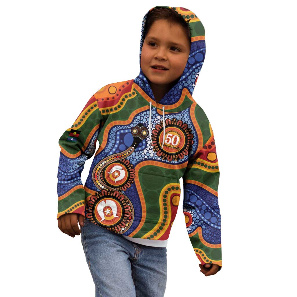 Australia NAIDOC Week 2026 Kid Hoodie 50 Years of Deadly Dhari Snake Aboriginal Art