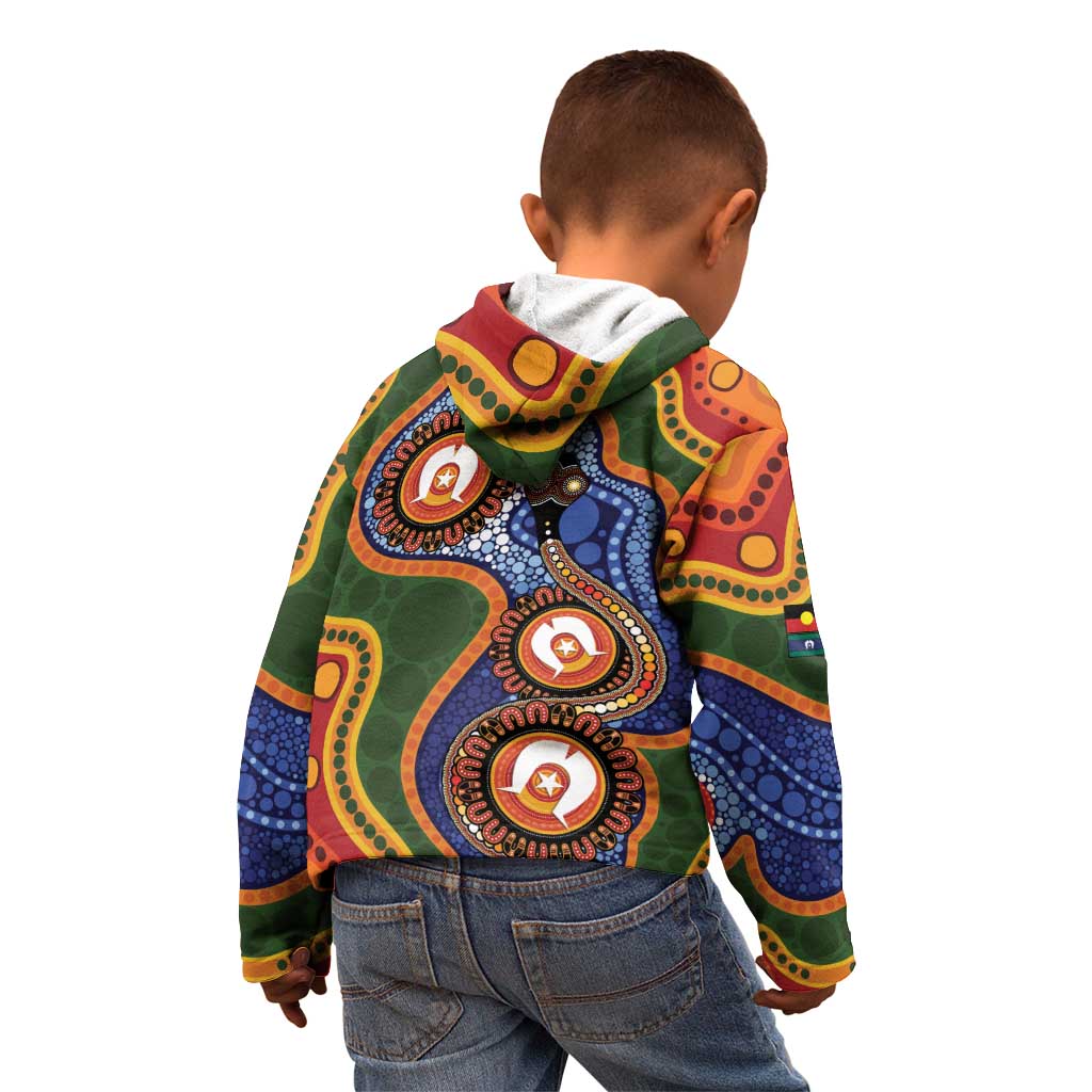 Australia NAIDOC Week 2026 Kid Hoodie 50 Years of Deadly Dhari Snake Aboriginal Art