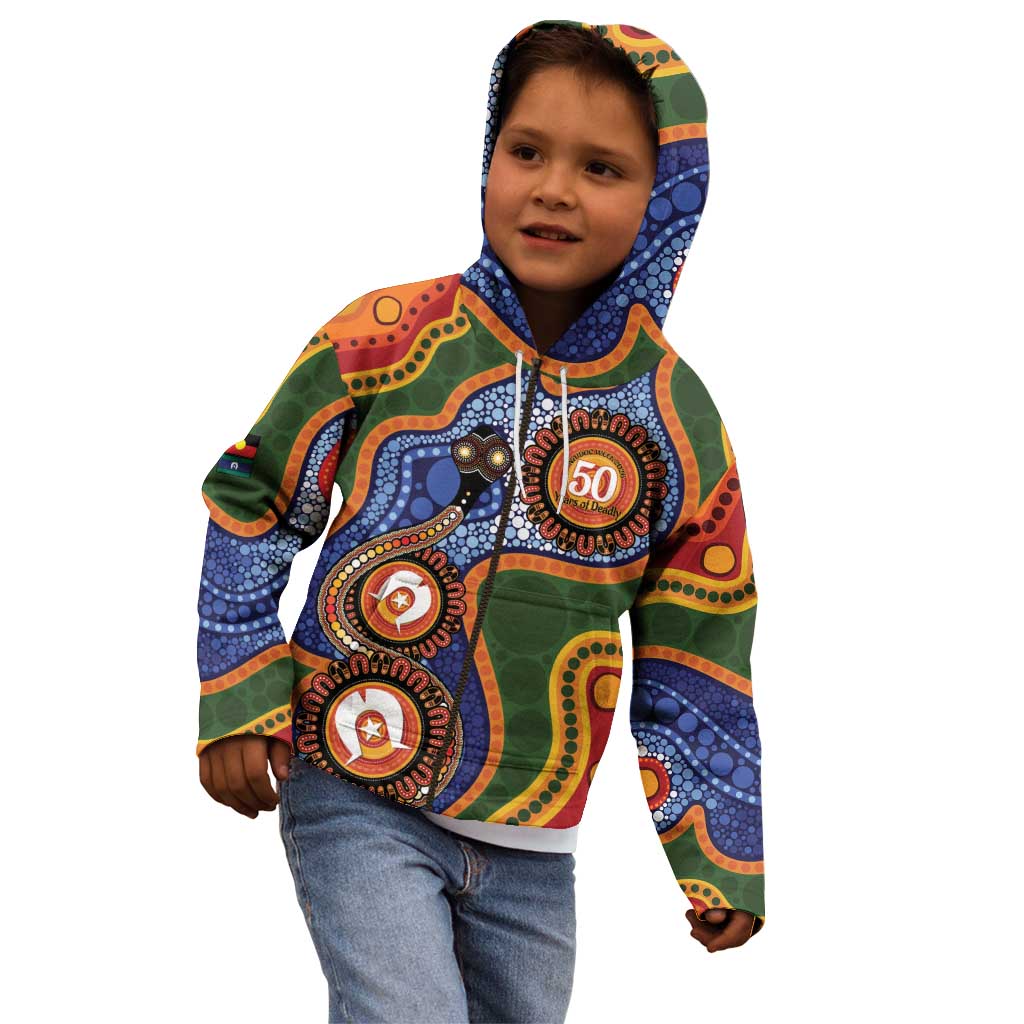 Australia NAIDOC Week 2026 Kid Hoodie 50 Years of Deadly Dhari Snake Aboriginal Art