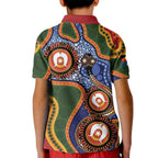 Australia NAIDOC Week 2026 Kid Polo Shirt 50 Years of Deadly Dhari Snake Aboriginal Art