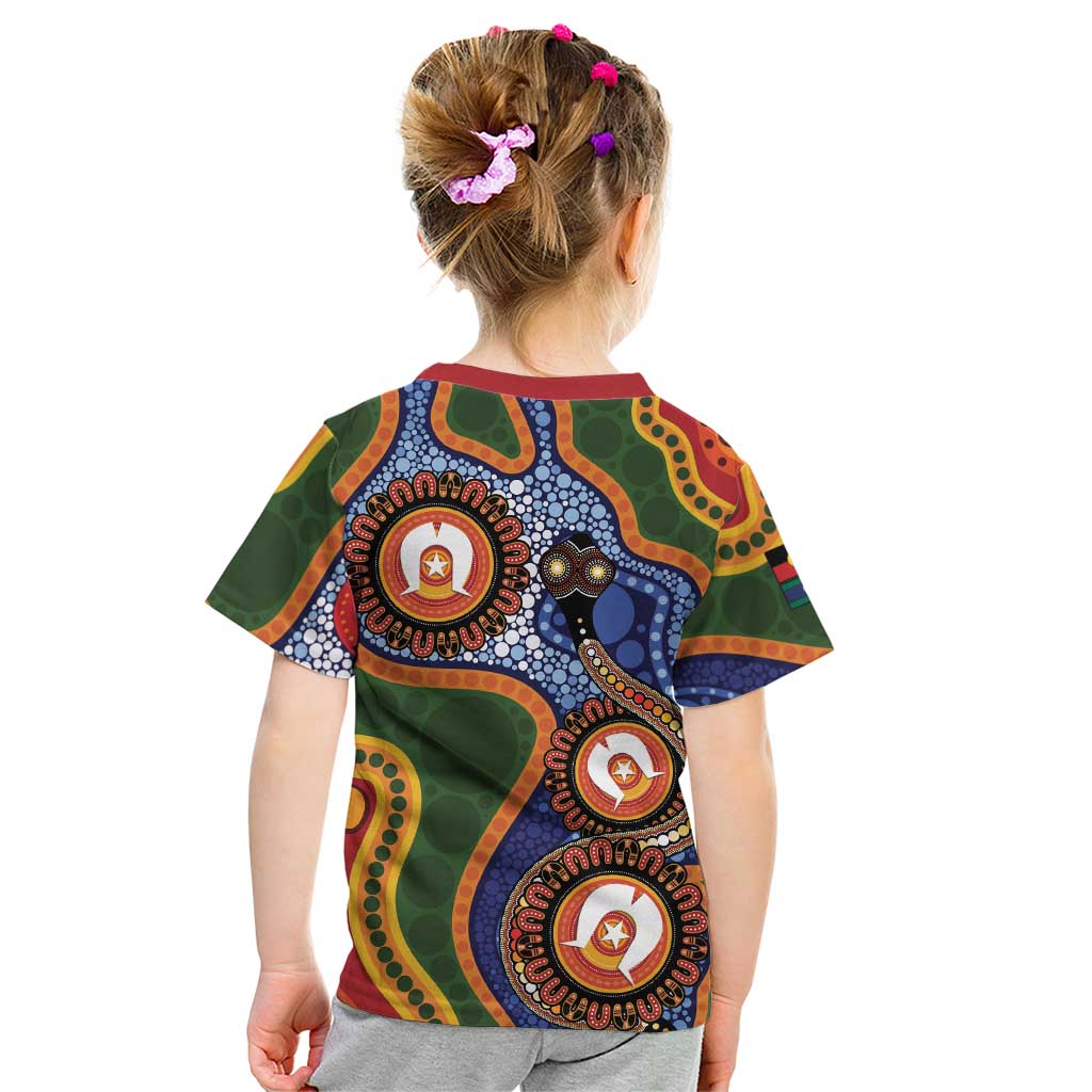 Australia NAIDOC Week 2026 Kid T Shirt 50 Years of Deadly Dhari Snake Aboriginal Art