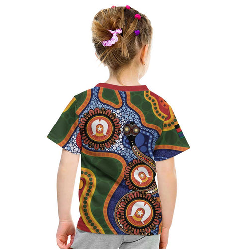 Australia NAIDOC Week 2026 Kid T Shirt 50 Years of Deadly Dhari Snake Aboriginal Art