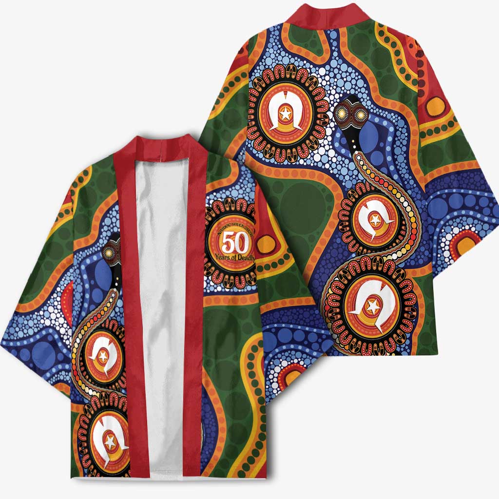Australia NAIDOC Week 2026 Kimono 50 Years of Deadly Dhari Snake Aboriginal Art