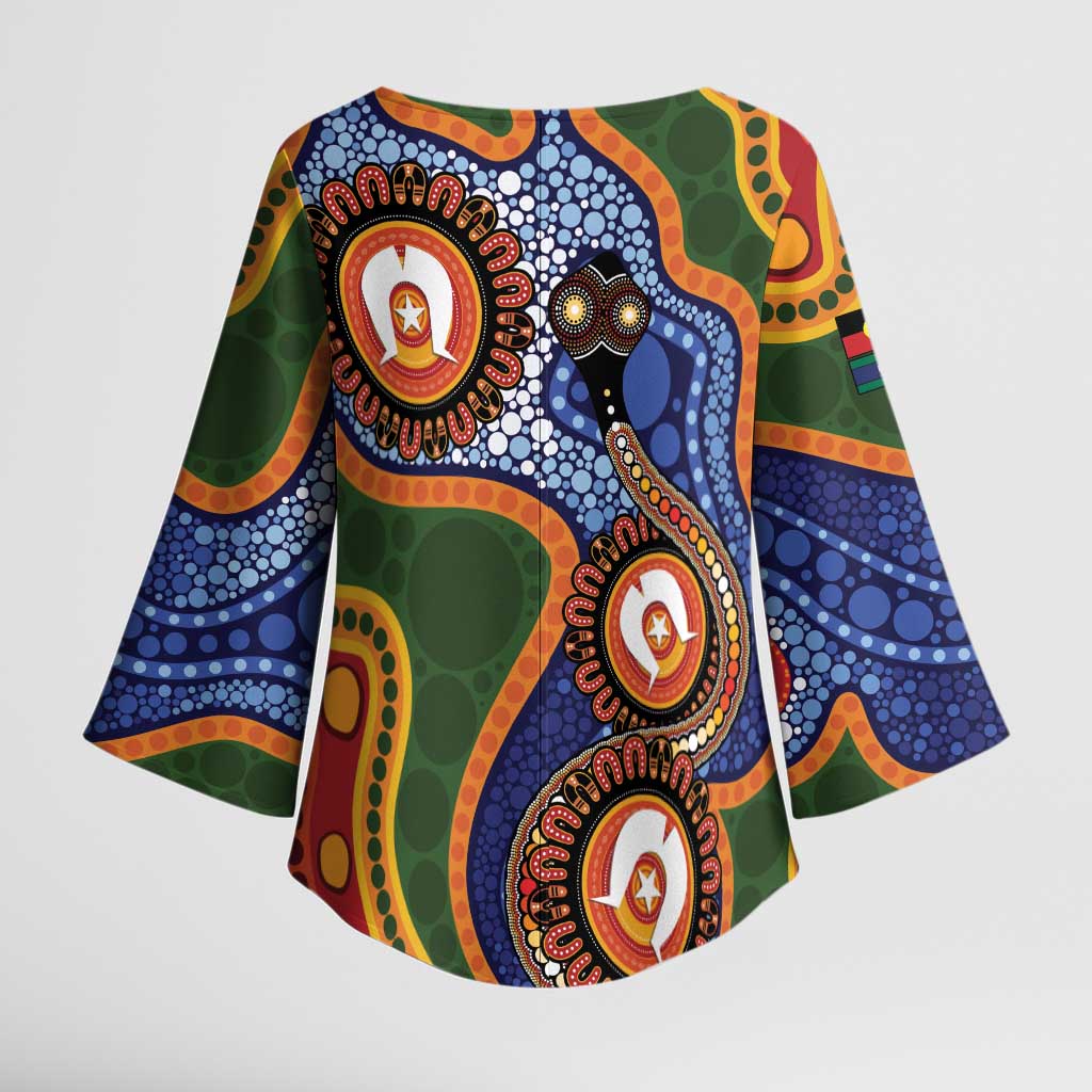 Australia NAIDOC Week 2026 Kimono Sleeve Blouse 50 Years of Deadly Dhari Snake Aboriginal Art