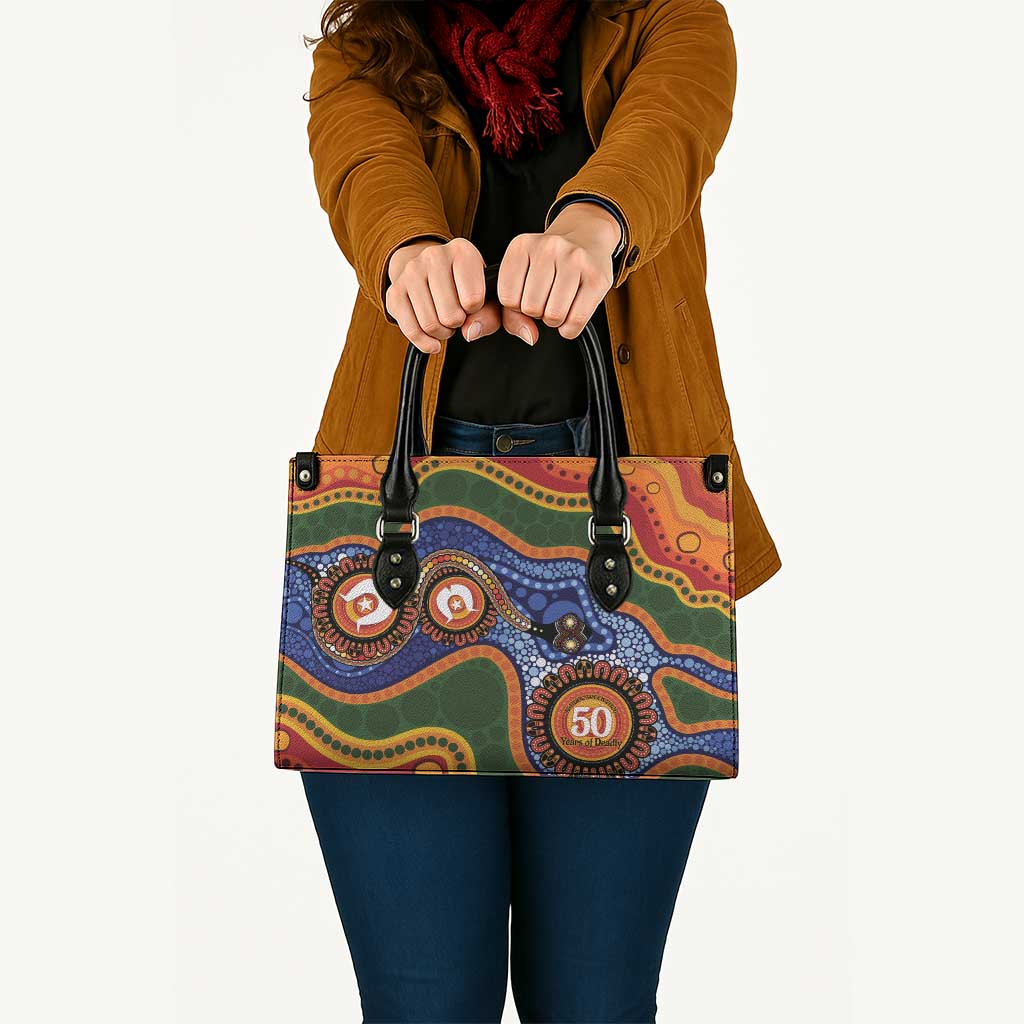 Australia NAIDOC Week 2026 Leather Bag 50 Years of Deadly Dhari Snake Aboriginal Art