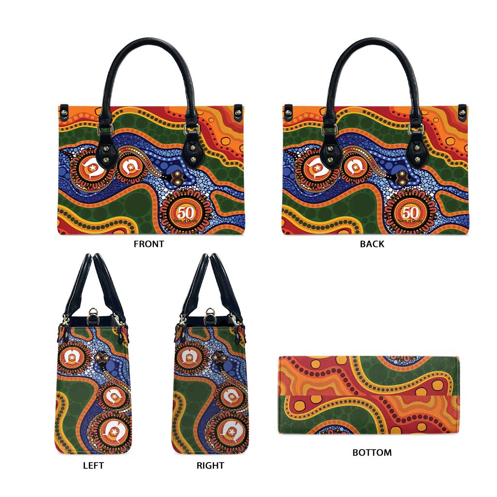 Australia NAIDOC Week 2026 Leather Bag 50 Years of Deadly Dhari Snake Aboriginal Art