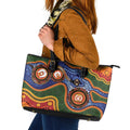Australia NAIDOC Week 2026 Leather Tote Bag 50 Years of Deadly Dhari Snake Aboriginal Art