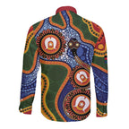 Australia NAIDOC Week 2026 Long Sleeve Button Shirt 50 Years of Deadly Dhari Snake Aboriginal Art