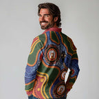 Australia NAIDOC Week 2026 Long Sleeve Polo Shirt 50 Years of Deadly Dhari Snake Aboriginal Art