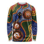 Australia NAIDOC Week 2026 Long Sleeve Shirt 50 Years of Deadly Dhari Snake Aboriginal Art
