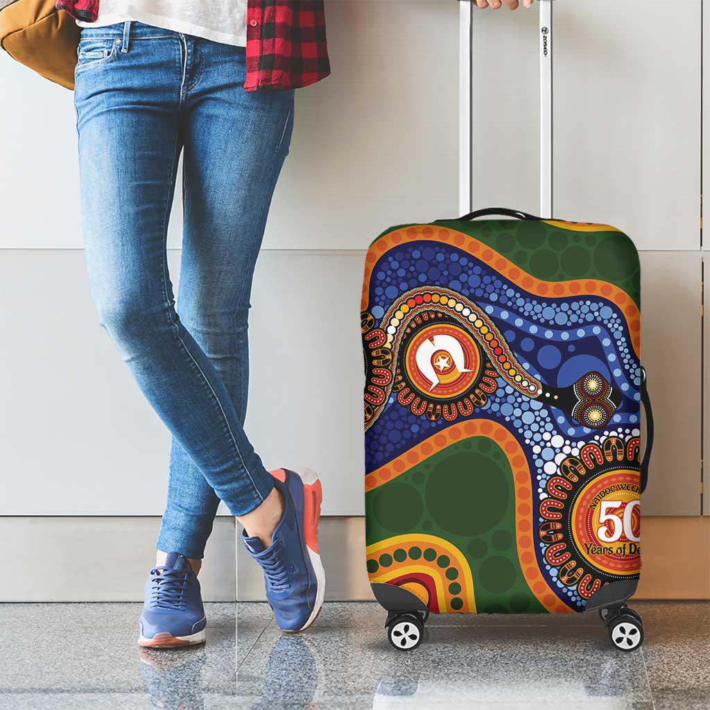 Australia NAIDOC Week 2026 Luggage Cover 50 Years of Deadly Dhari Snake Aboriginal Art