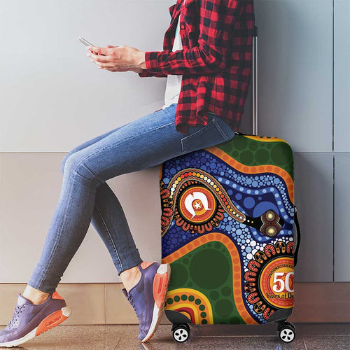 Australia NAIDOC Week 2026 Luggage Cover 50 Years of Deadly Dhari Snake Aboriginal Art