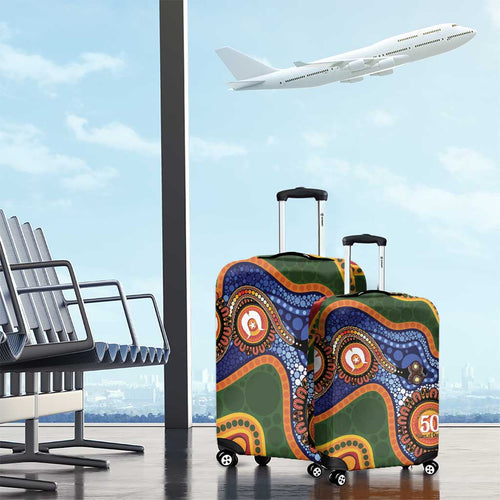 Australia NAIDOC Week 2026 Luggage Cover 50 Years of Deadly Dhari Snake Aboriginal Art