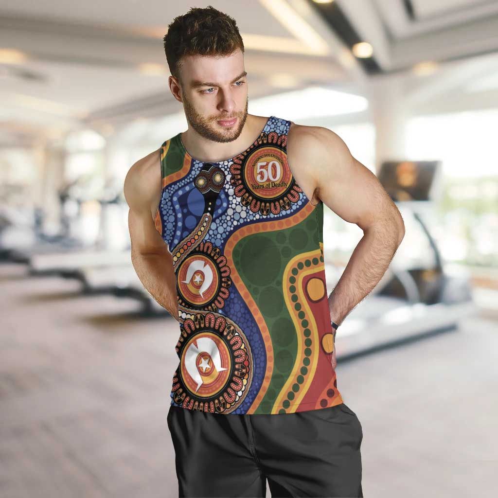 Australia NAIDOC Week 2026 Men Tank Top 50 Years of Deadly Dhari Snake Aboriginal Art