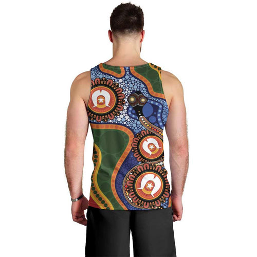 Australia NAIDOC Week 2026 Men Tank Top 50 Years of Deadly Dhari Snake Aboriginal Art