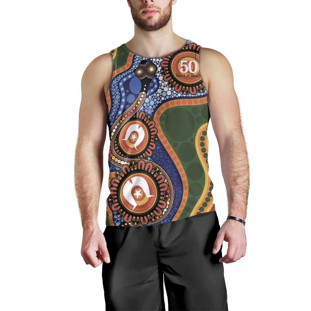 Australia NAIDOC Week 2026 Men Tank Top 50 Years of Deadly Dhari Snake Aboriginal Art