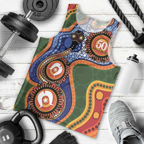 Australia NAIDOC Week 2026 Men Tank Top 50 Years of Deadly Dhari Snake Aboriginal Art