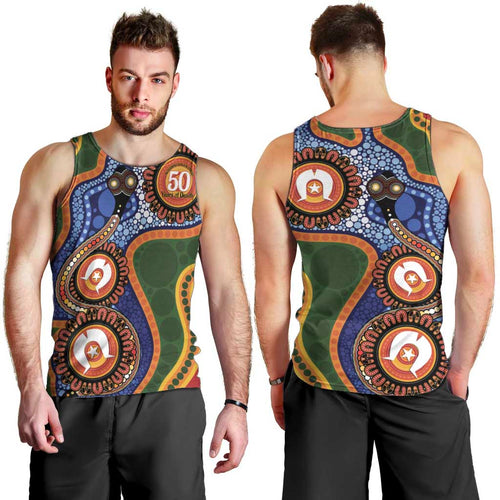 Australia NAIDOC Week 2026 Men Tank Top 50 Years of Deadly Dhari Snake Aboriginal Art