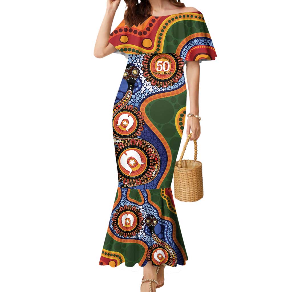 Australia NAIDOC Week 2026 Mermaid Dress 50 Years of Deadly Dhari Snake Aboriginal Art