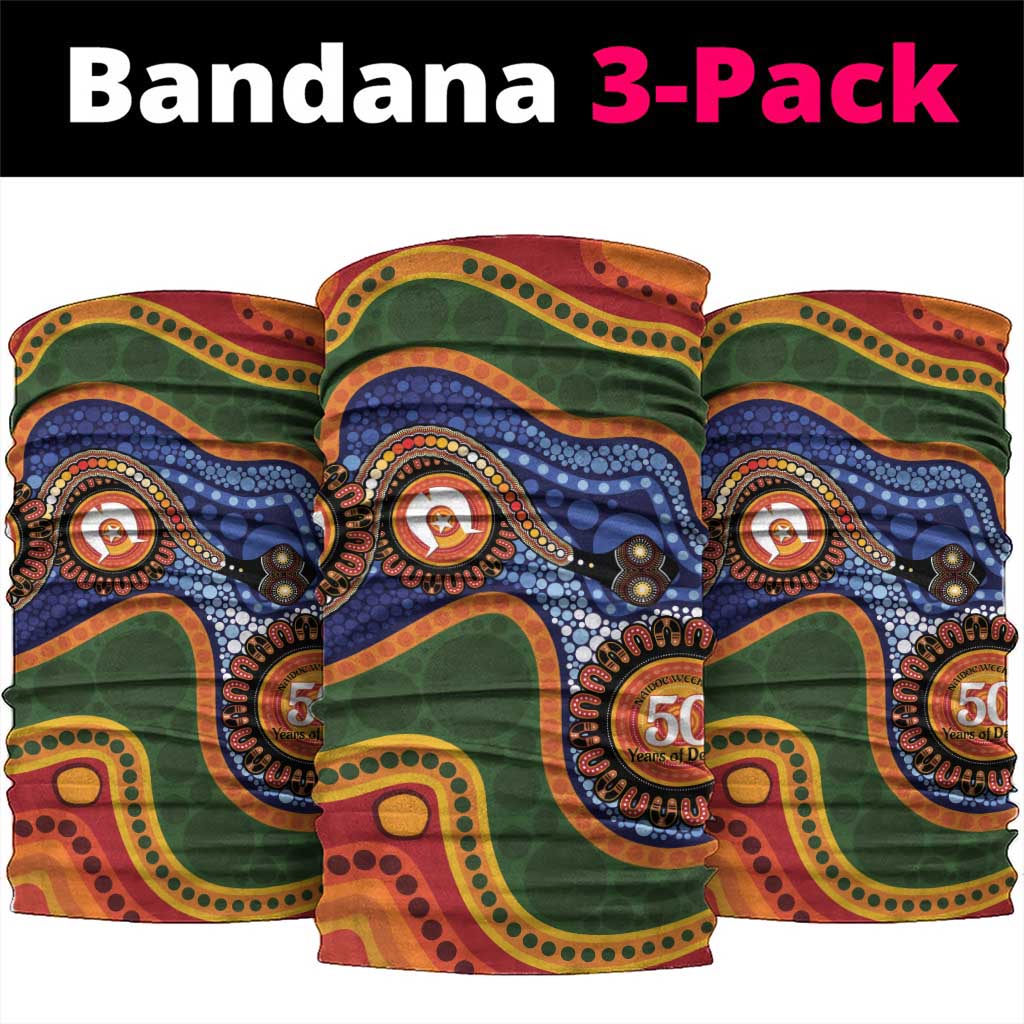 Australia NAIDOC Week 2026 Neck Gaiter 50 Years of Deadly Dhari Snake Aboriginal Art