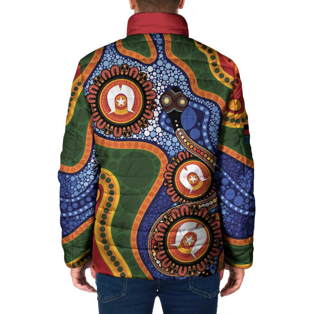 Australia NAIDOC Week 2026 Padded Jacket 50 Years of Deadly Dhari Snake Aboriginal Art