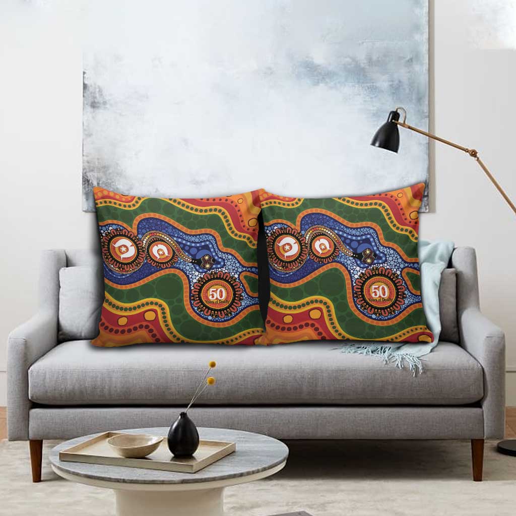 Australia NAIDOC Week 2026 Pillow Cover 50 Years of Deadly Dhari Snake Aboriginal Art