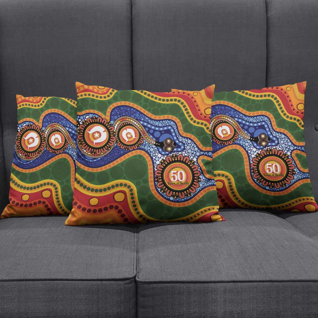 Australia NAIDOC Week 2026 Pillow Cover 50 Years of Deadly Dhari Snake Aboriginal Art
